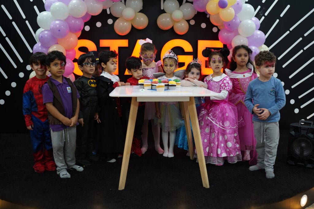 A group of preschool children at Kids Castle engaged in a fun, structured learning activity